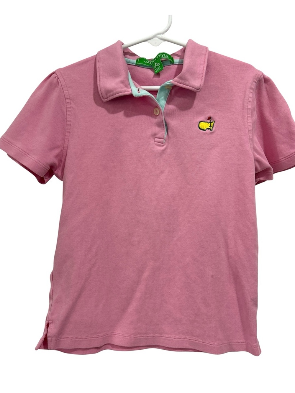 Masters Kids Pink Embroidered Logo Short Sleeve Polo - Size S (7/8)